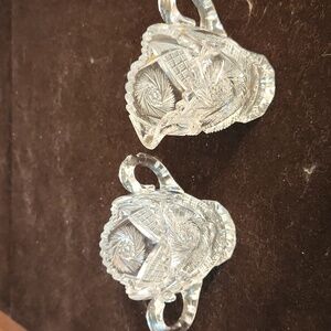 Antique crystal cream and sugar bowls